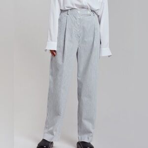 BESIDE YOU- JESS WIDE PANTS - WHITE STRIPE